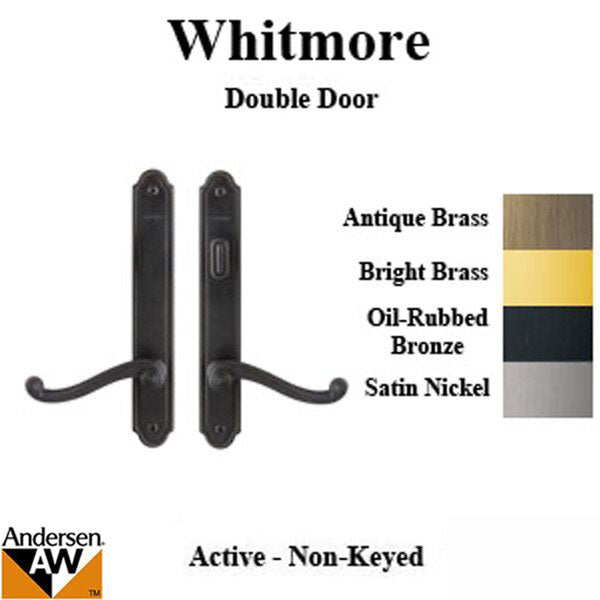 Hardware Kit, Double Door, Whitmore, Active / Passive - Oil-Rubbed Bronze