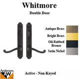 Hardware Kit, Double Door, Whitmore, Active / Passive - Oil-Rubbed Bronze