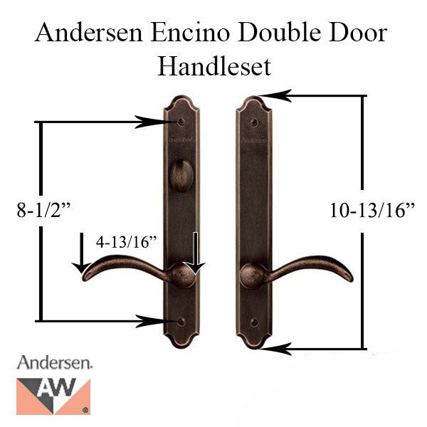 Hardware Kit, Double Door, Encino, Active / Passive - Distressed Bronze