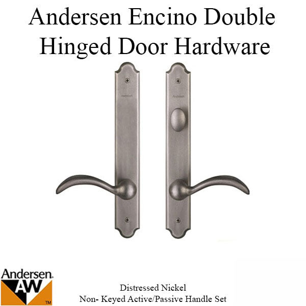 Hardware Kit, Double Door, Encino, Active / Passive - Distressed Nickel