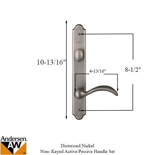 Hardware Kit, Double Door, Encino, Active / Passive - Distressed Nickel