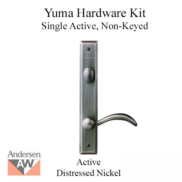 Andersen Yuma Single Door Hardware Kit - Active, Non-Keyed - Distressed Nickel