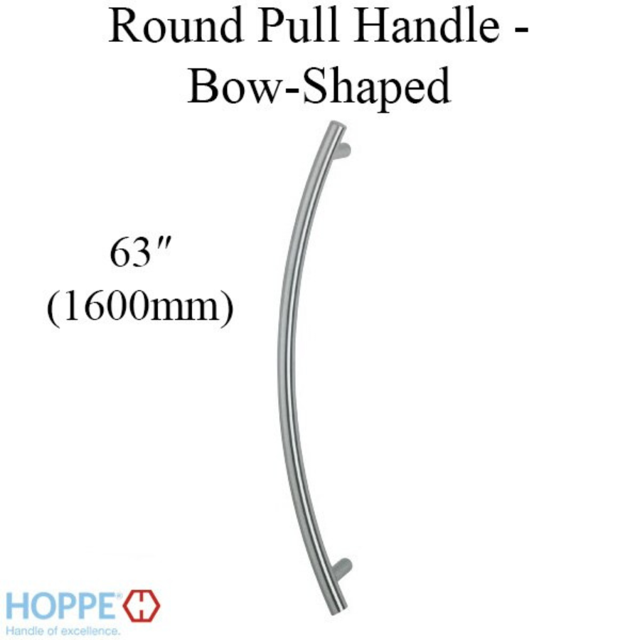 HOPPE BOW-SHAPED ROUND PULL HANDLE, 63" - STAINLESS STEEL