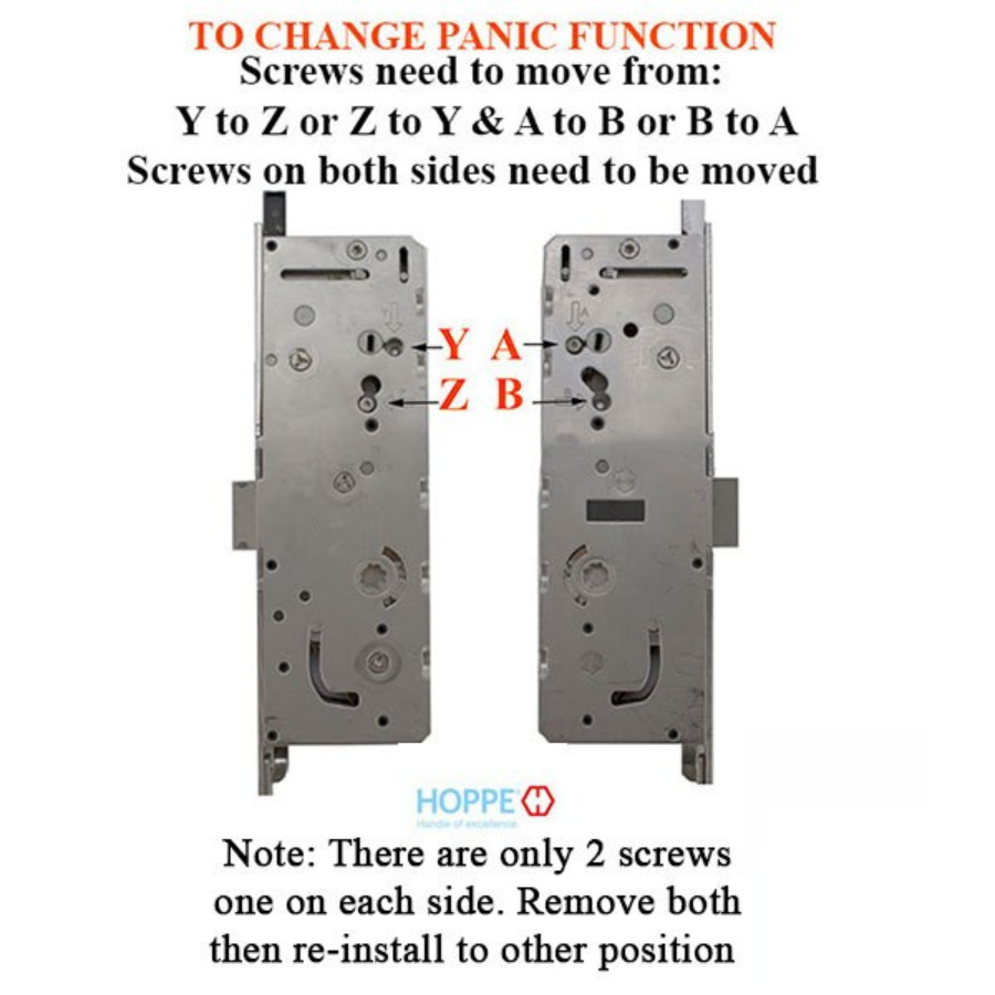 HOPPE HLS7 LOWER ASSEMBLY, ACTIVE SWINGHOOK 1-3/4" BACKSET HOOK @ 29.65" LEFT HAND