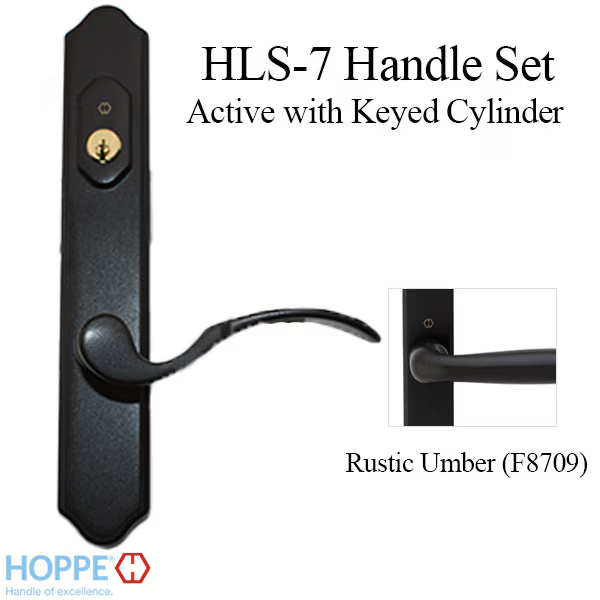 HOPPE HLS7 HANDLESET, MUNCHEN, M112P/2172N, KEYED ACTIVE, RUSTIC UMBER - 2745938