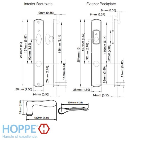 HOPPE HLS7 HANDLESET, RODOS, M1603/2167N, KEYED ACTIVE, OIL RUBBED BRASS - 2745663