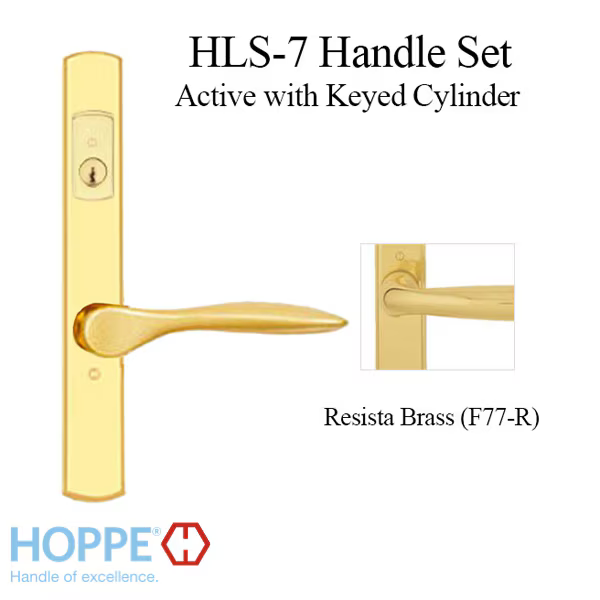 HOPPE HLS7 HANDLESET, NEW ORLEANS, M1610/2167N, KEYED ACTIVE, RESISTA POLISHED BRASS - 2747044