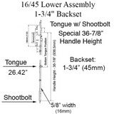 Hoppe Multipoint 1.77" Backset Manual Gear with Tongue/ Shootbolt Bottom Extension