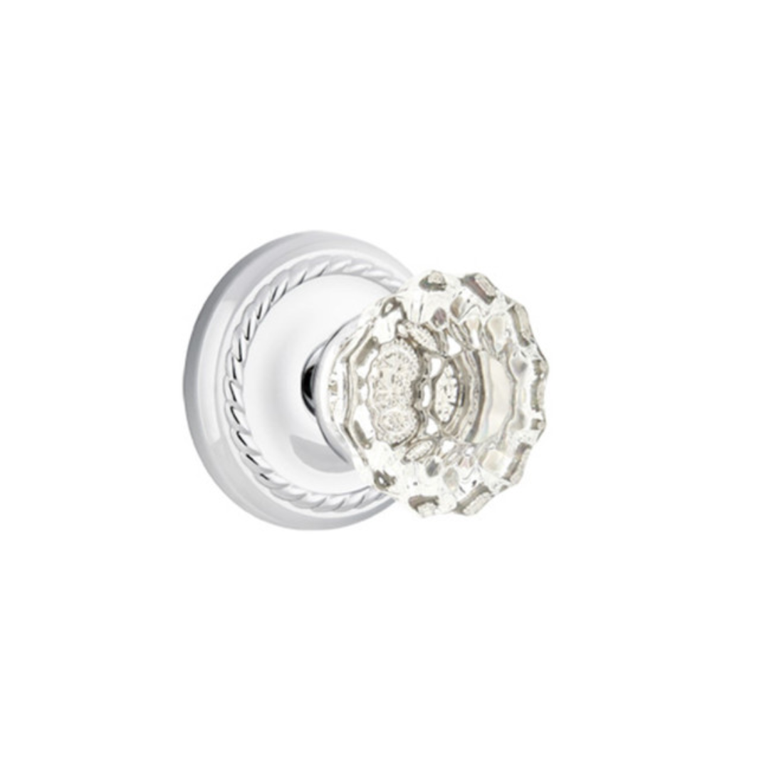 Emtek 8051 GLASS - Knobsets With Rope Rosette Dummy, Pair