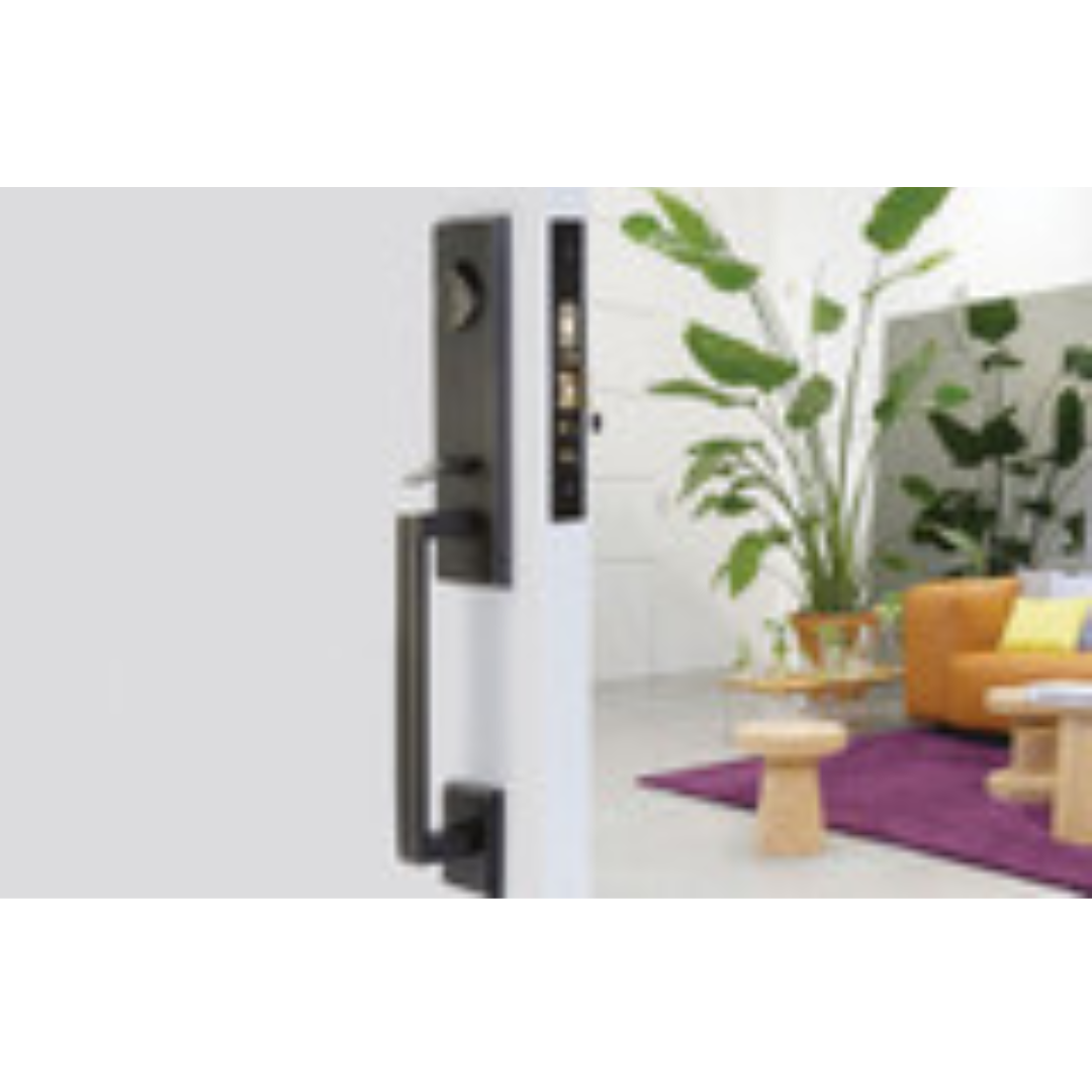 Emtek 3040 Rustic Modern Rectangular Sandcast Bronze Mortise Entrance Handleset - Dummy