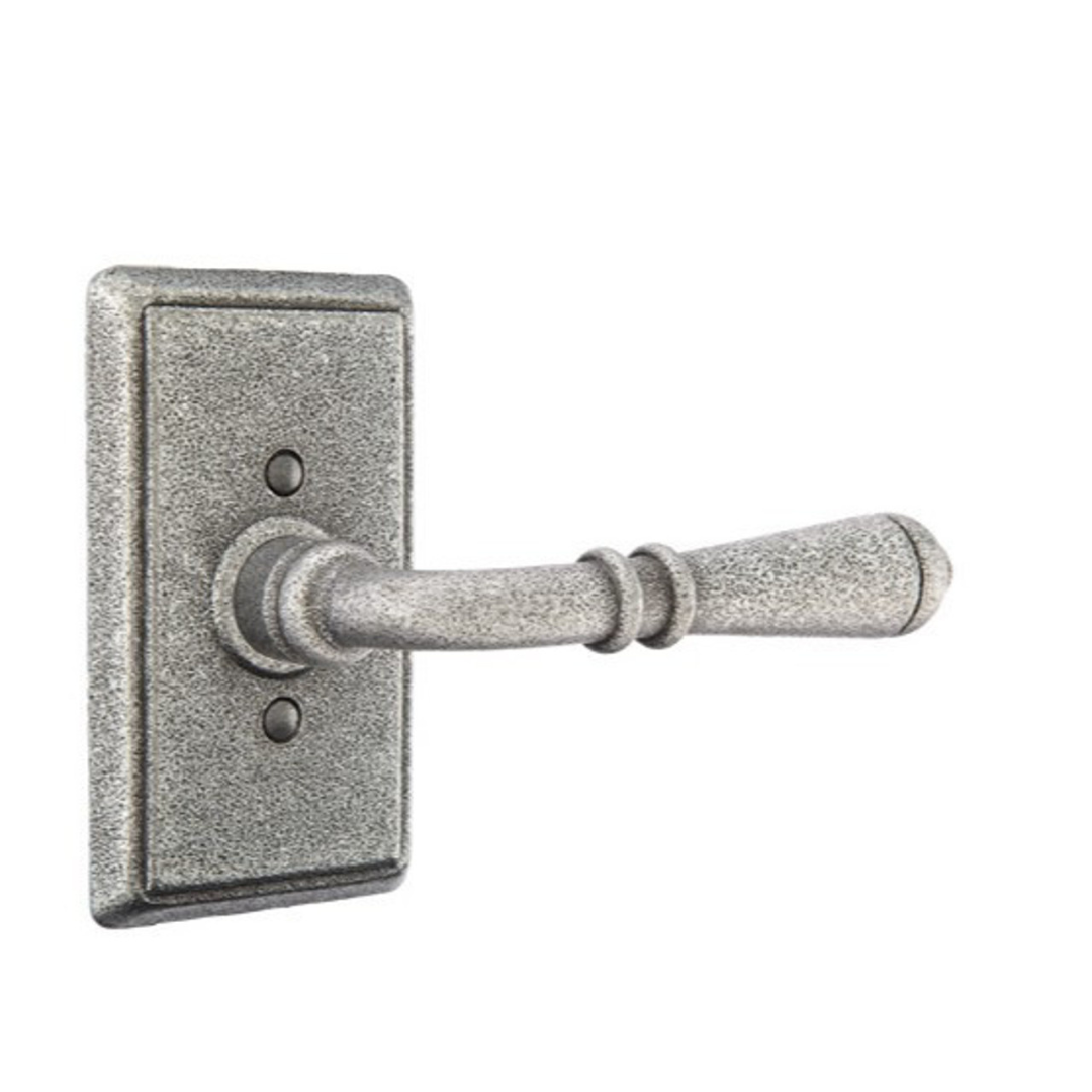 Emtek 7203 WROUGHT STEEL - LEVERSETS With #3 Rosette Privacy Set