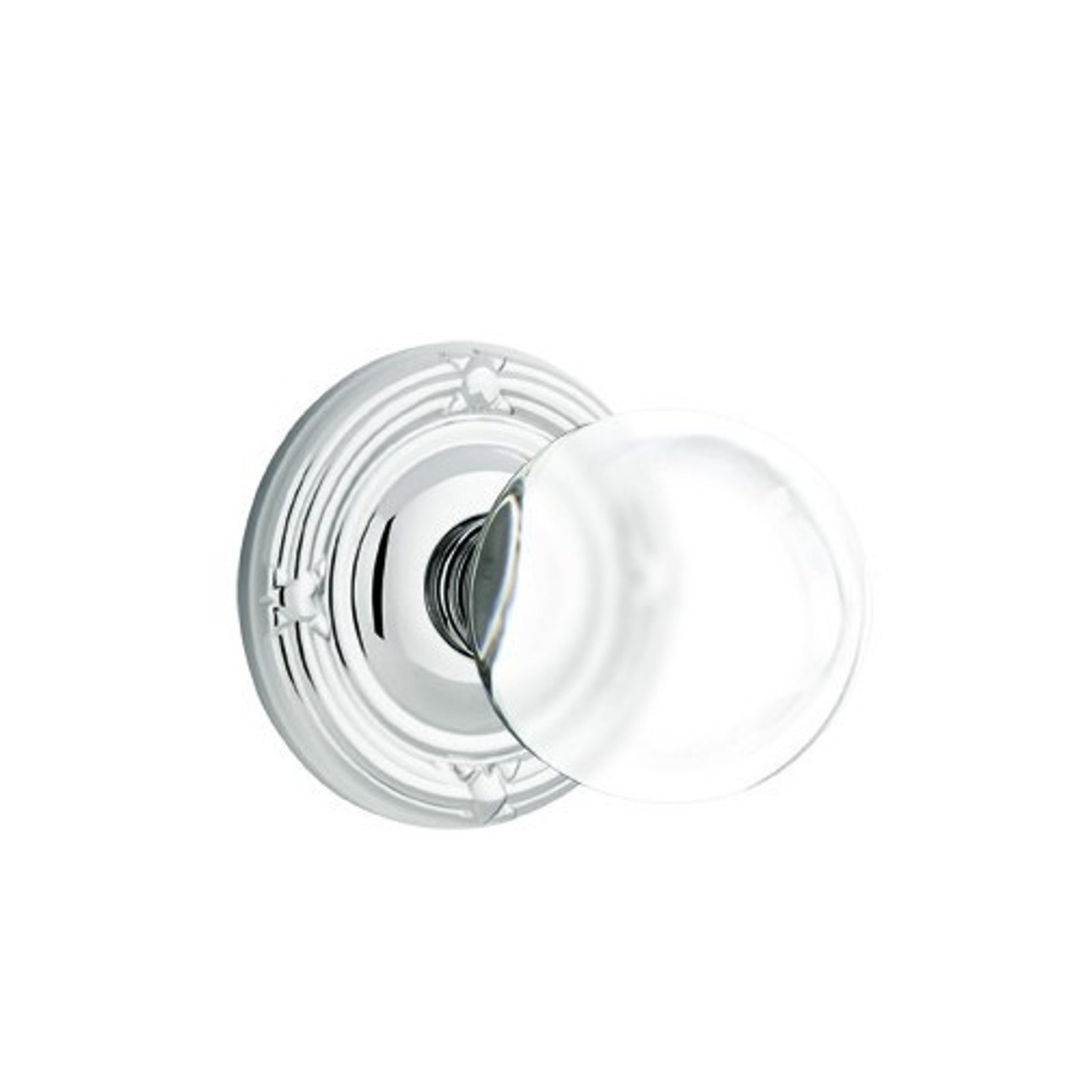 Emtek 8057 GLASS - Knobsets With Ribbon & Reed Rosette Dummy, Pair