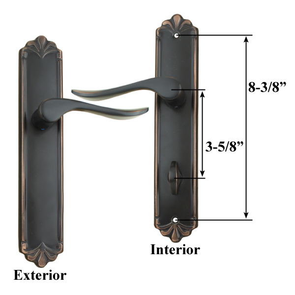 LUZERN HANDLE SET FOR ACTIVE / NON-KEYED PELLA DOOR WITH THUMBTURN, RIGHT - OIL RUBBED BRONZE