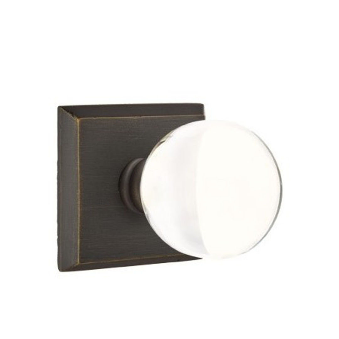 Emtek 8531 GLASS - Knobsets With Quincy Rosette Dummy, Pair