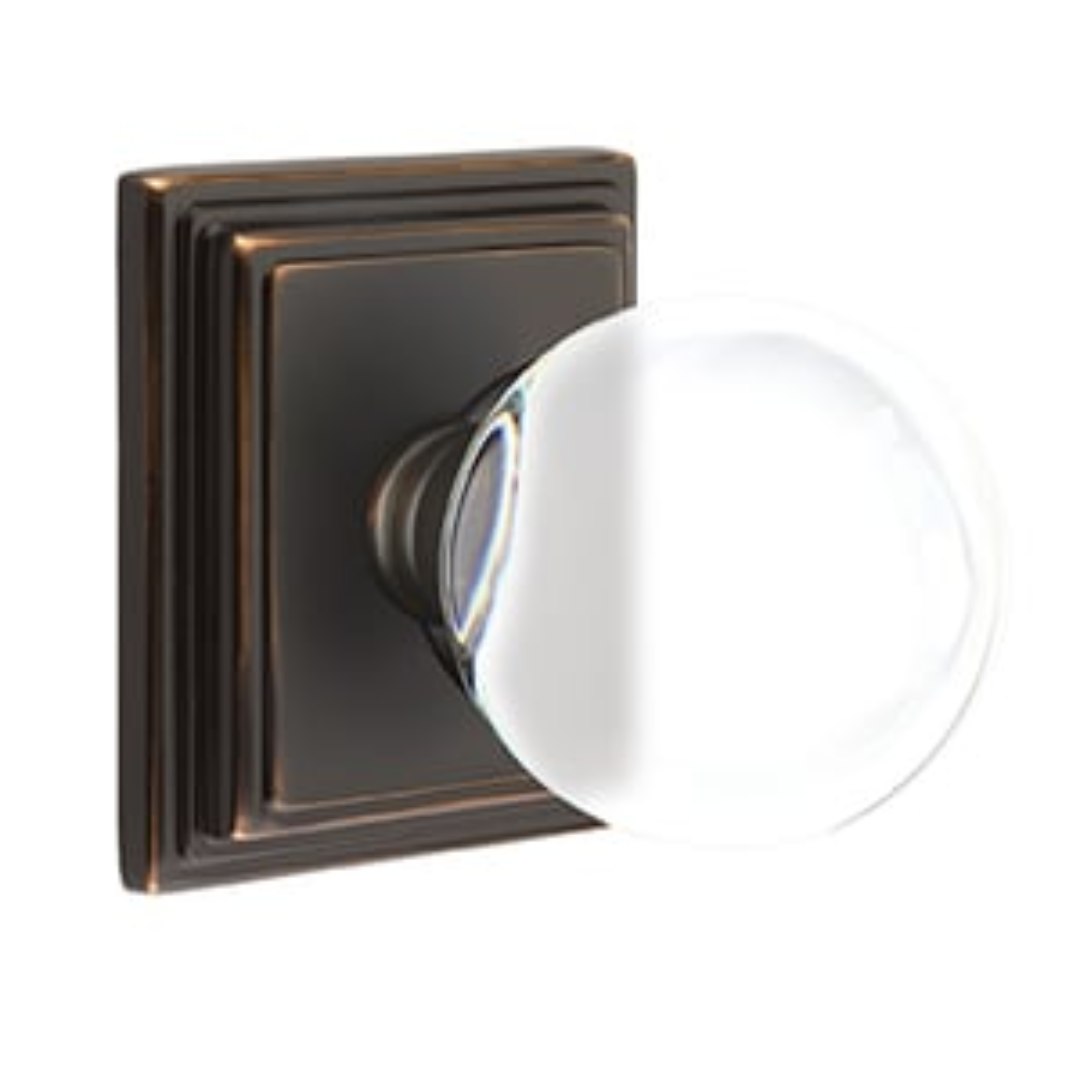 Emtek 8561 GLASS - Knobsets With Wilshire Rosette Dummy, Pair