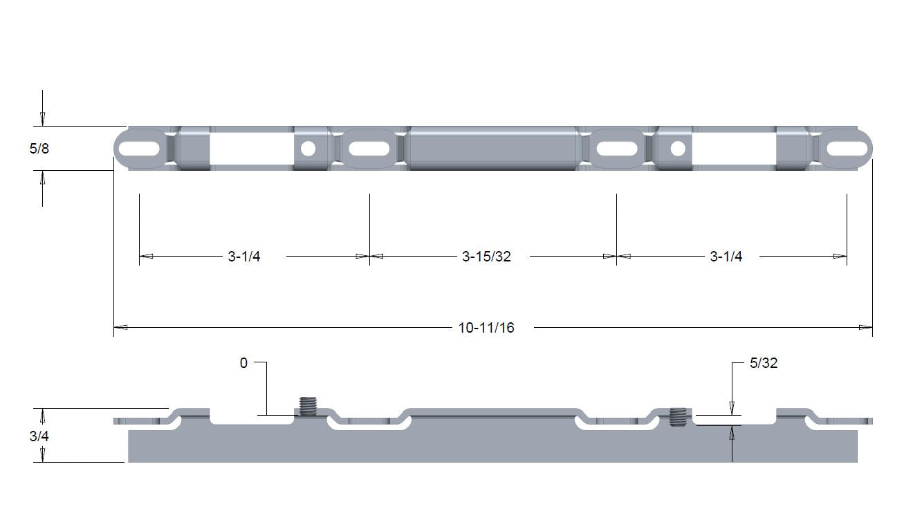 78010098 3/4? Height Keeper for Rockwell Apex Dual Point Sliding Door Lock in Steel