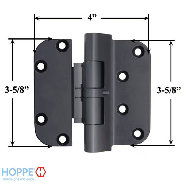Hoppe F9714, 2009 Set Hinge, Rhi / Lho- Black - 3033967