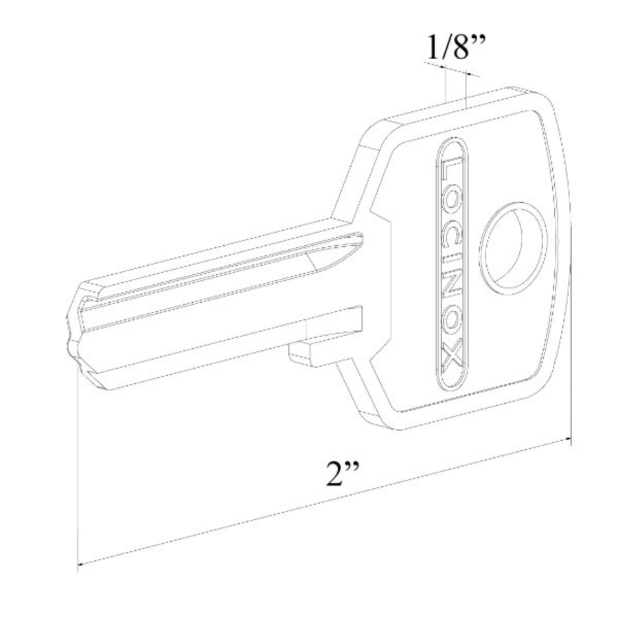 Locinox Key Blank for 4-Pin 2-1/8 Inch Euro Profile Cylinder (54mm)