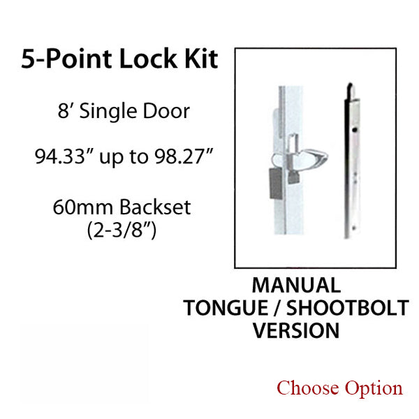 HLS-ONE 5-point Lock KIT, ACTIVE SYSTEM w/60MM backset, choose door thickness