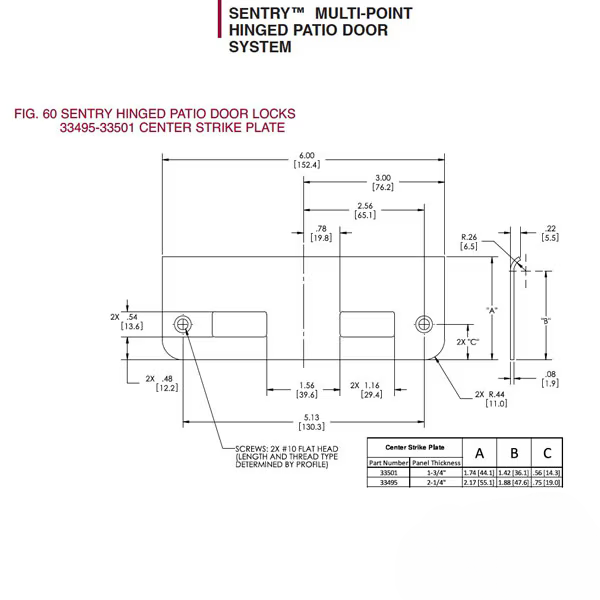 Latch & Deadbolt Strike Plate - Truth Sentry - SS