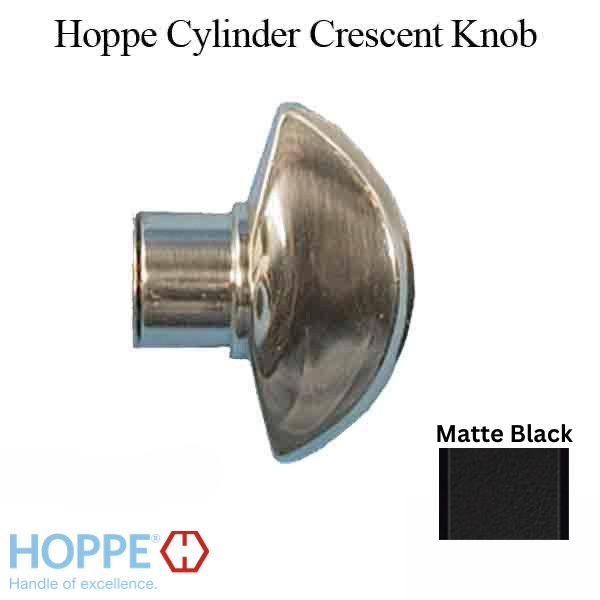 Hoppe Crescent Knob, New Style for Non-Logo Cylinder - 3524707, Matte Black