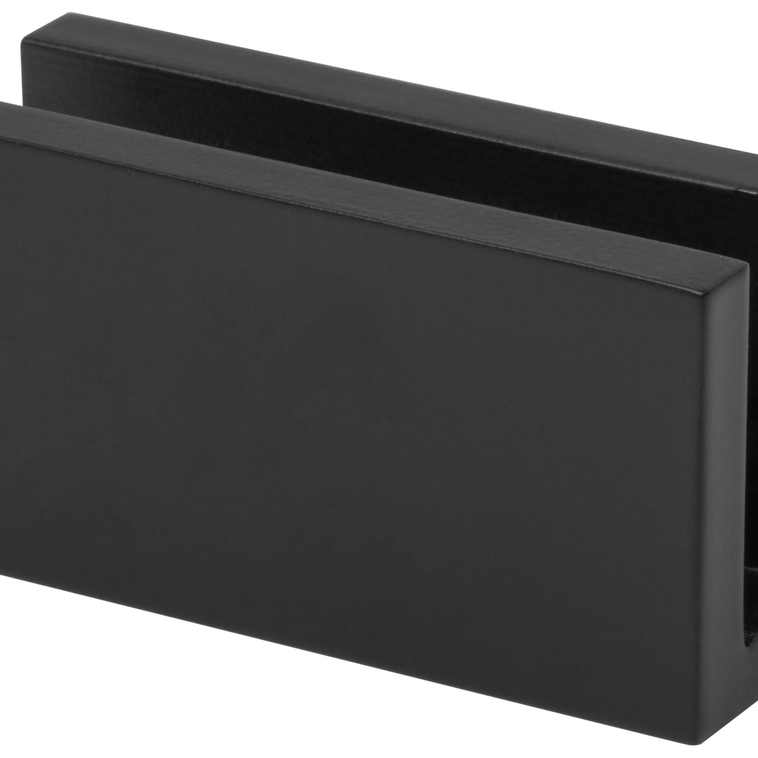 SNC6US10B ROCKWELL SOLID BRASS NOTCHLESS SQUARE U CLAMP IN ANTIQUE BLACK FINISH FOR 1/4″ THICK GLASS