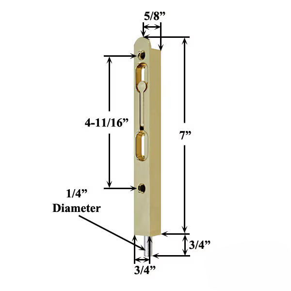 7 Inch Flip Lever Mortise Flush Bolt With Round Bolt - 362004