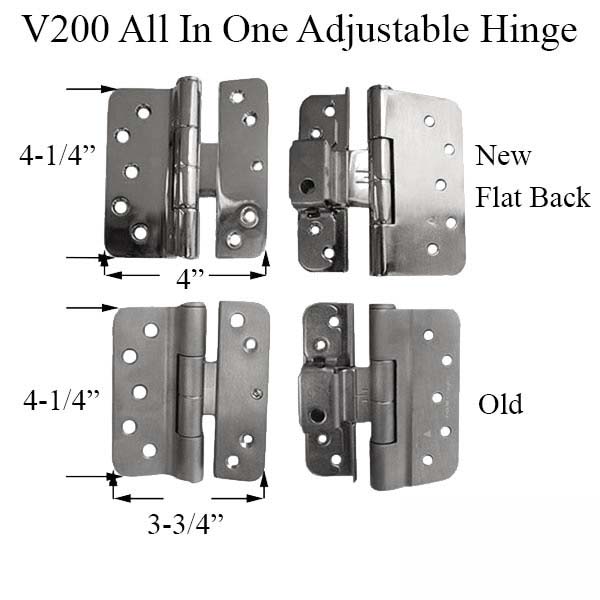 V200 Right Hand All In One Adjustable Hinge, New Style - Choose Finish