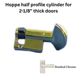 Hoppe Half Cylinder 90 degree with Crescent Knob 35.5 , Brushed Chrome - 3637285