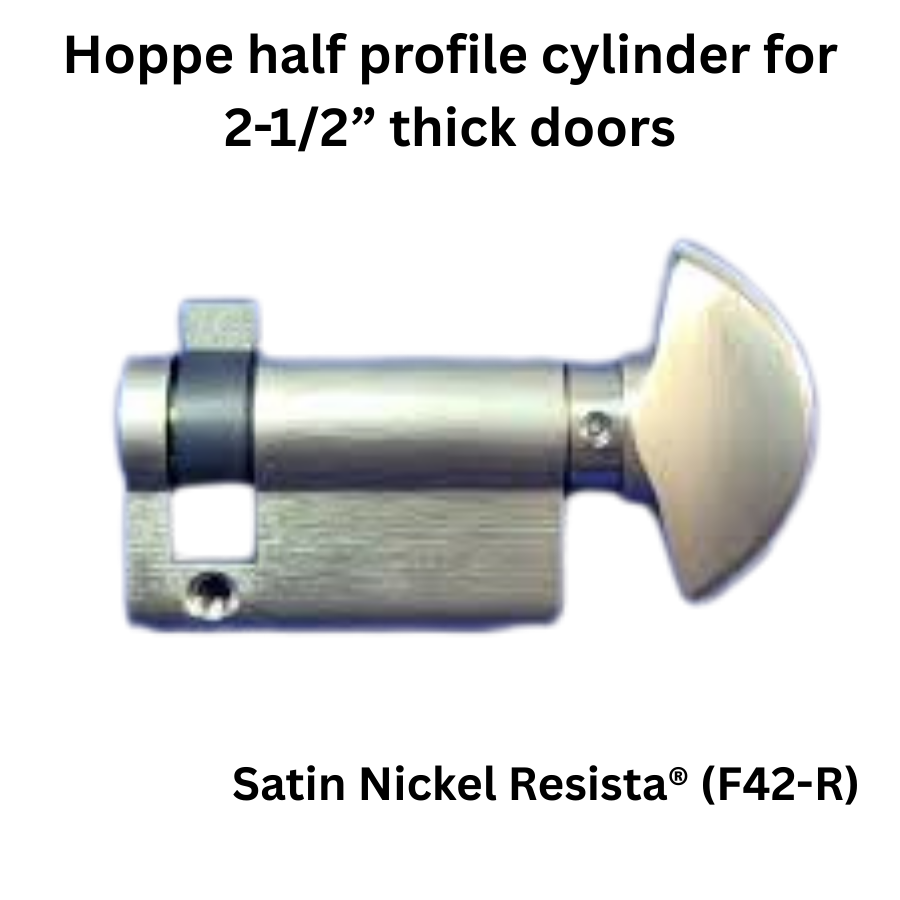 Hoppe Half Cylinder 90 degree with Crescent Knob 40.5 , Satin Nickel - 3637365