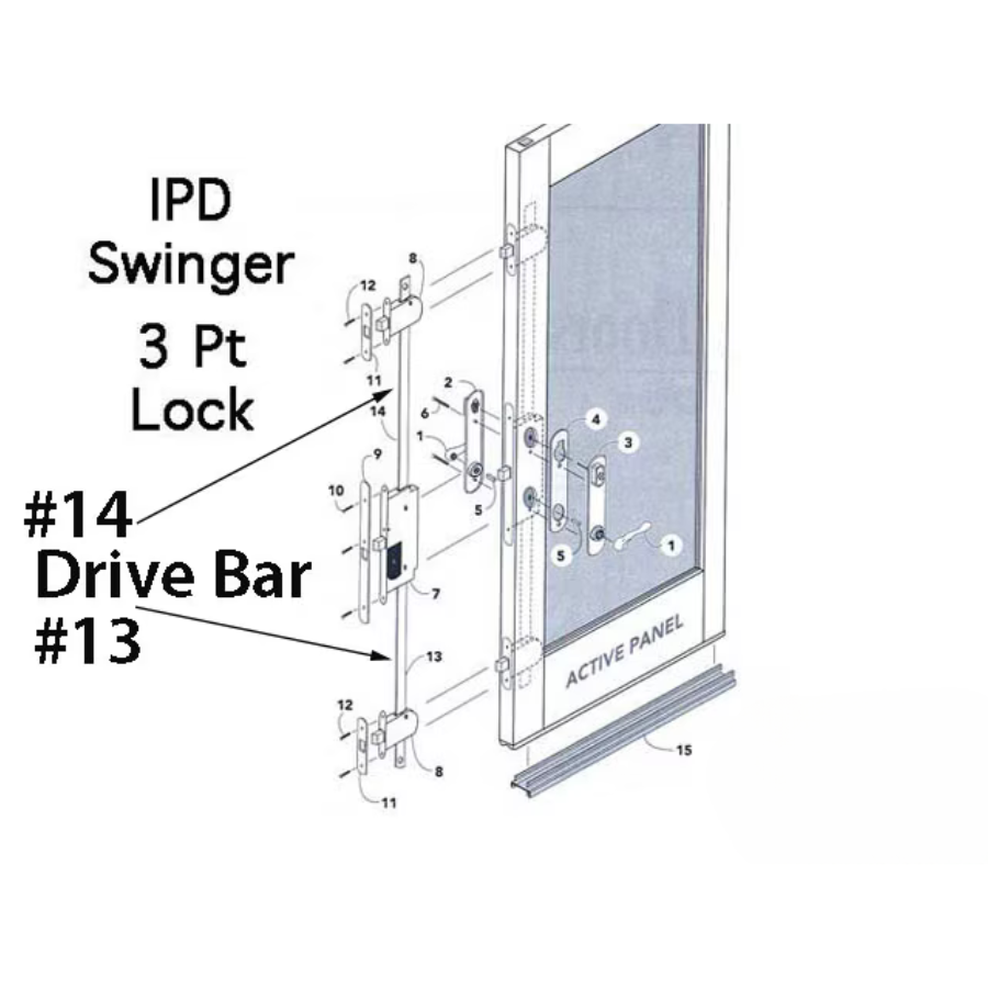 Auxillary Locking Module Drive Bar / Rod, IPD Door - Bottom