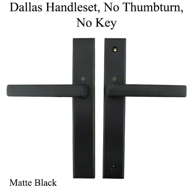 Dallas Contemporary Lever Handle, Fixed Dummy Pair, M1643 / 2161N Set - Matte Black, 3764866