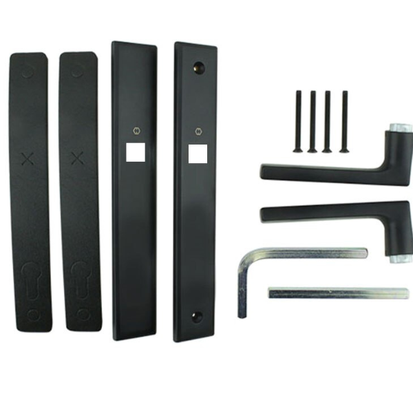 Dallas Contemporary Lever Handle, Fixed Dummy Pair, M1643 / 2161N Set - Matte Black, 3764866