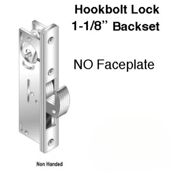 Hookbolt Lock, 1-1/8 Inch Backset - No Face Plate - 380053