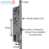 HOPPE INACTIVE LOWER ASSEMBLY 45/92, 35-1/2 HANDLE HEIGHT