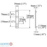 HOPPE DALLAS INTERIOR BACKPLATE M2161N FOR ACTIVE/INACTIVE HANDLESETS - MATTE BLACK, 3850588