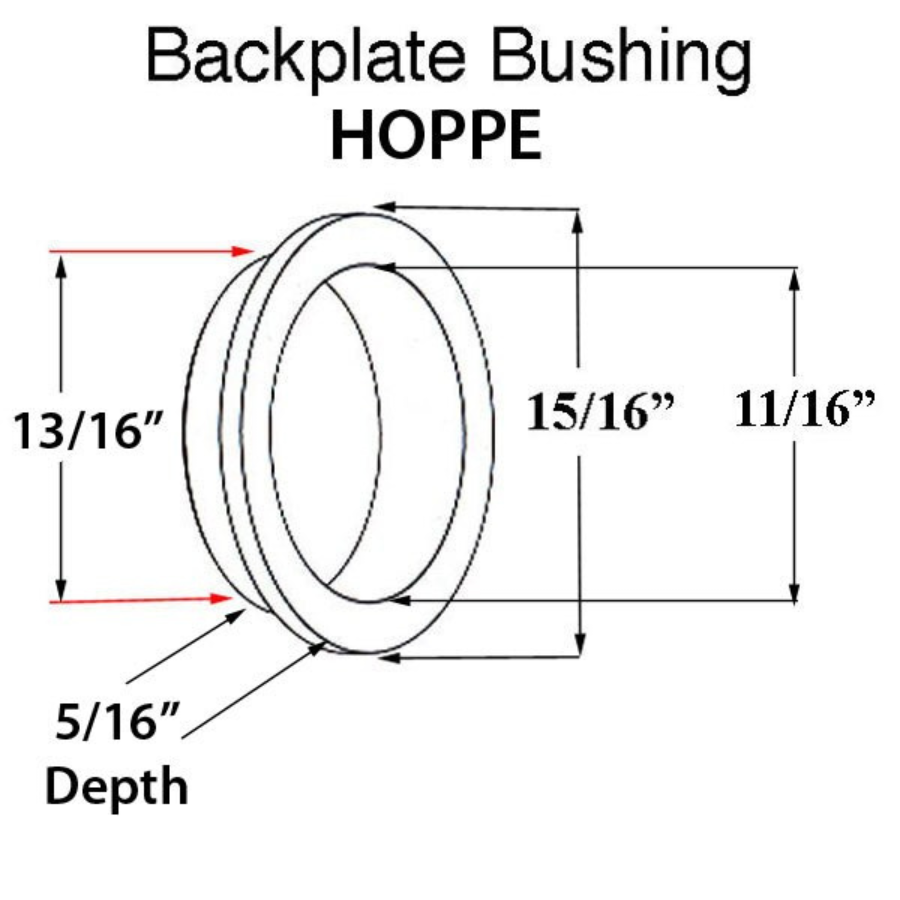HOPPE / FUHR HANDLE BUSHING 11/16 DIAMETER, PLASTIC - GOLD TONE