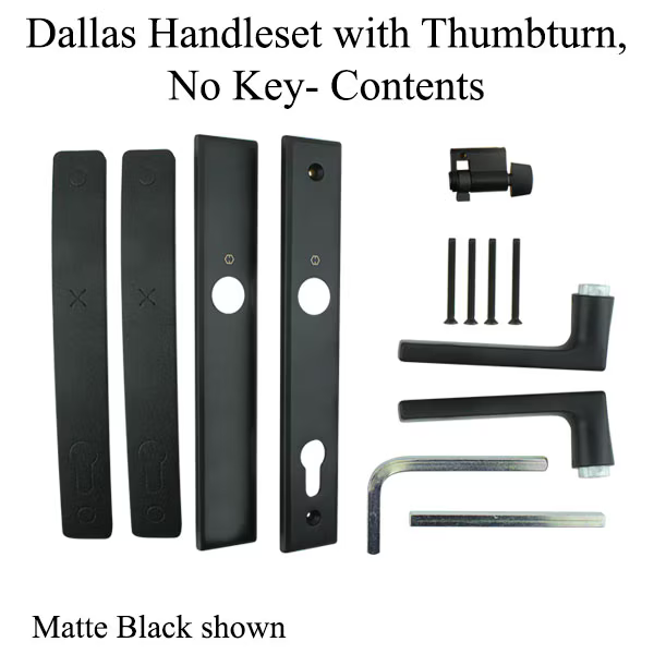 Dallas Contemporary Lever Handle, Inactive, Nonkeyed with Thumbturn, Matte Black, 3870360