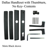 Inactive Dallas handle sets for 2-1/4" doors with 31.5mm thumbturn insert- Black