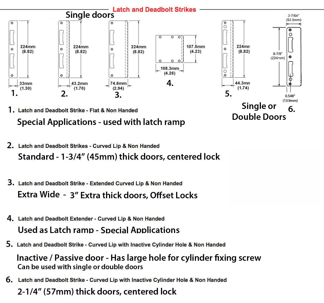 Latch & Deadbolt Strike Plate, 2.94 x 8.82 Extra Wide - Plated Polished Brass