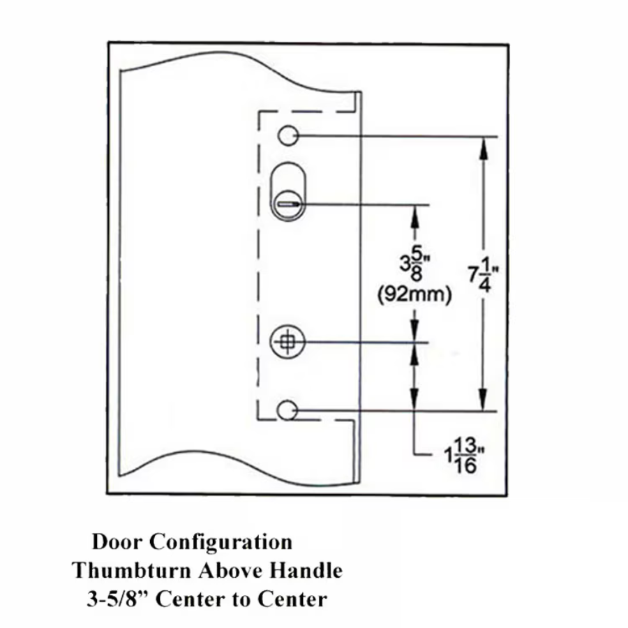 Elegance 10" Arch Non-Keyed Active Handle Hardware For Hinged Door - 395005