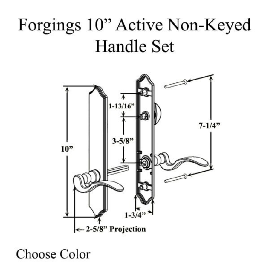 Forgings 10 Inch Round Top Handle Set Active Door Non-Keyed- 395018