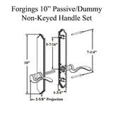 Forgings 10 Inch Passive/Dummy Non-Keyed Handle Set - 395019