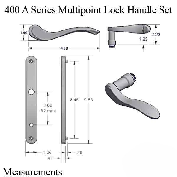 Amesbury 400A Active Handle Set Right Hand Multipoint Lock Trim Choose Color - 395173