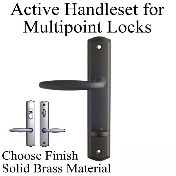 Active Keyed Handle Set 800C - for Multipoint Locks - Solid Brass - Choose Finish ,395220B