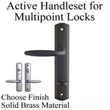 Active Keyed Handle Set 800C - for Multipoint Locks - Solid Brass - Choose Finish ,395220B