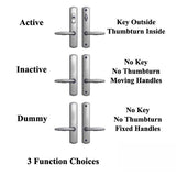 Active Keyed Handle Set 800C - for Multipoint Locks - Solid Brass - Choose Finish ,395220B