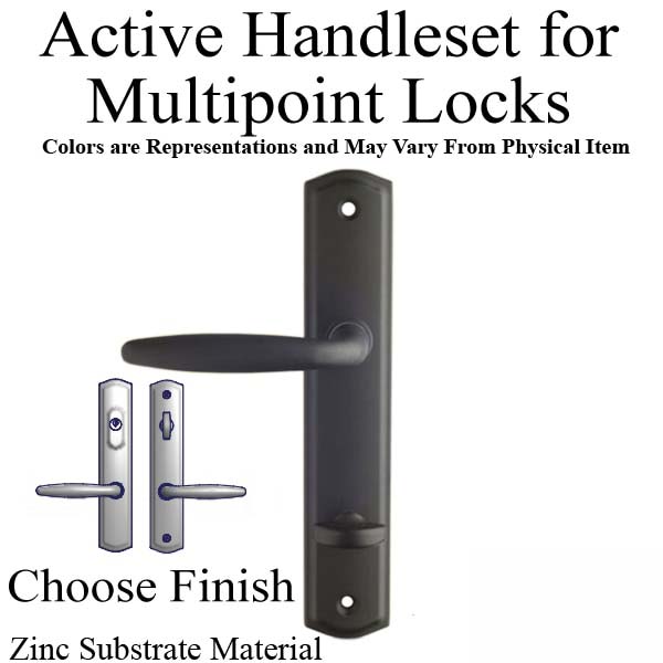 Active Keyed Handle Set 800C - for Multipoint Locks - Zinc Material - Choose Finish, 395220Z