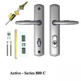 Active Keyed Handle Set 800C - for Multipoint Locks - Zinc Material - Choose Finish, 395220Z