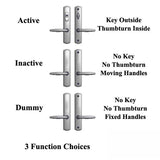Active Keyed Handle Set 800C - for Multipoint Locks - Zinc Material - Choose Finish, 395220Z